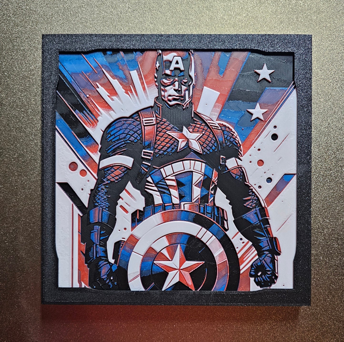 Captain America 3D Printed Picture- Wall Decor