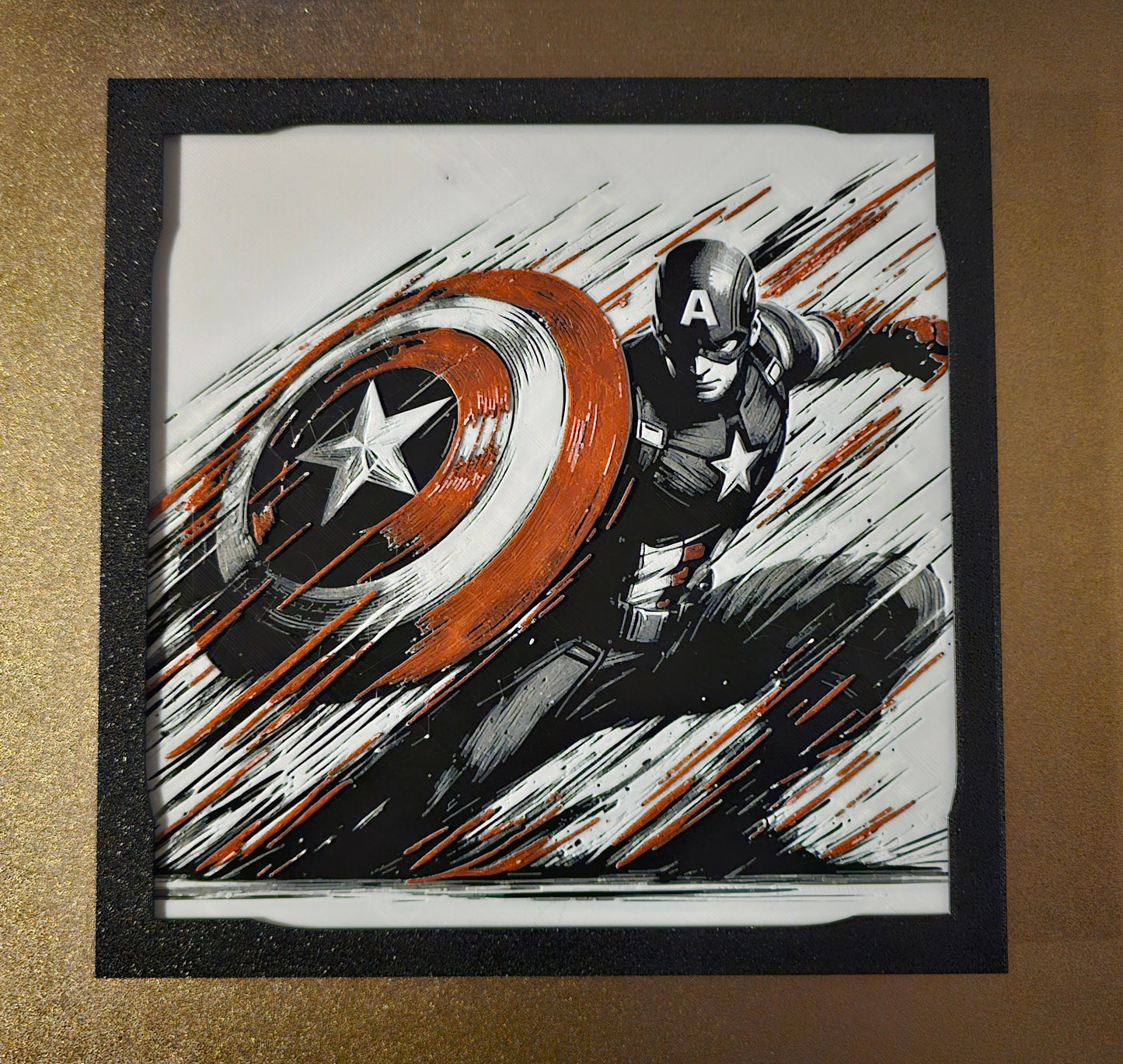 Captain America #2 3D Printed Picture- Wall Decor