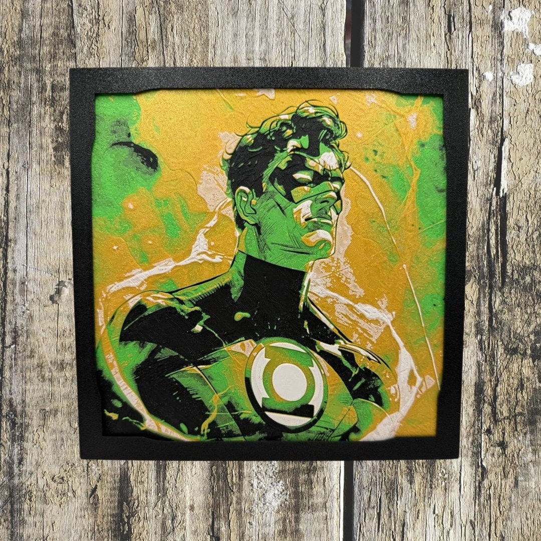 Green Lantern 3D Printed Picture- Wall Decor