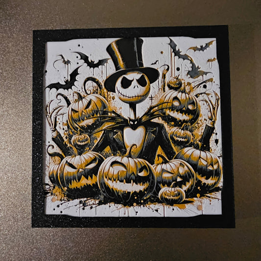 Nightmare before Christmas- Jack Skellington with Pumpkin Background 3D Printed Picture- Hueforge