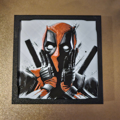 Deadpool with Shocked Expression - Marvel - 3D Printed Picture- Wall Decor