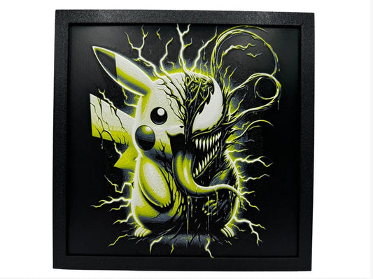 Pikachu Venomized -Pokemon-3D Printed Picture- Hueforge