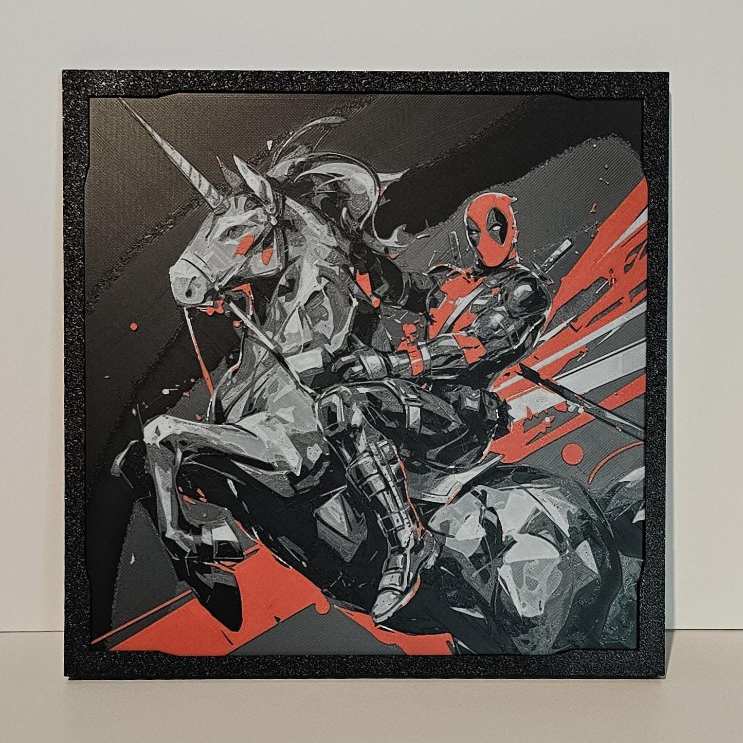 Deadpool on Unicorn - Marvel - 3D Printed Textured Wall Decor