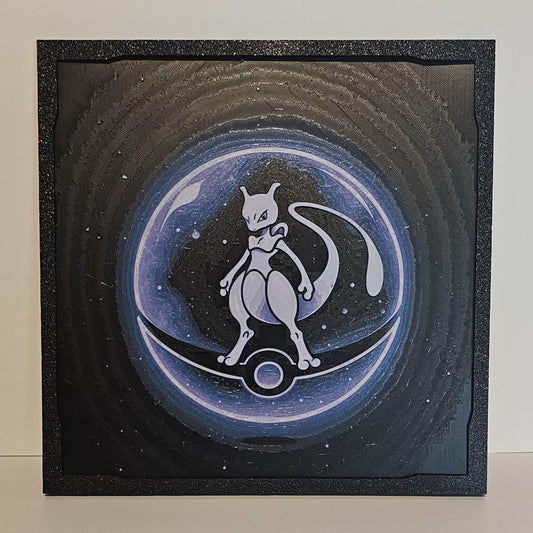 MewTwo - Pokemon 3D Printed Picture- Hueforge