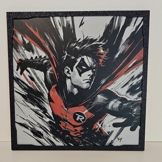 Robin the Boy Wonder - DC Comics - 3D Printed Picture- Textured Wall Decor