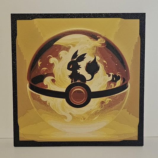 Eevee Evolution Flareon-Pokemon-3D Printed Picture- Wall Decor