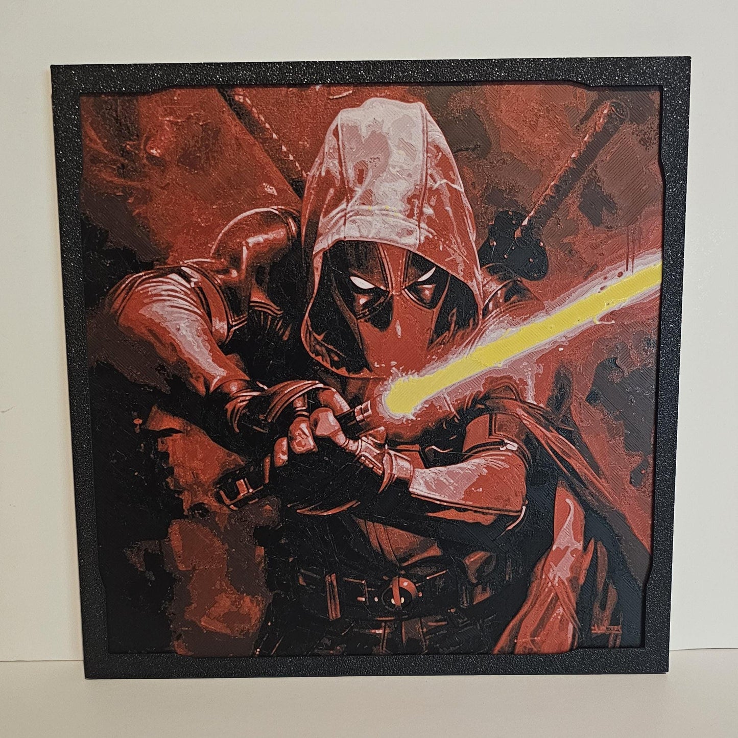 Deadpool with Lightsaber 3D Printed Picture- Wall Decor