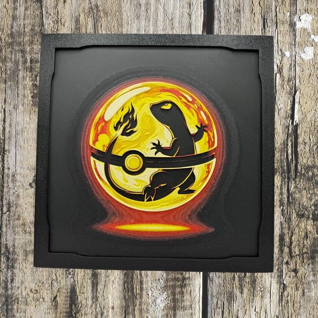 Charmander - Pokemon 3D Printed Picture- Wall Decor